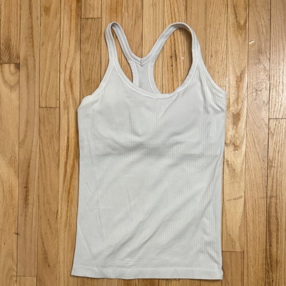 White Ribbed Tank Top - Picture 6 of 6
